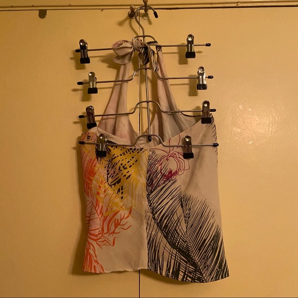 NICOLE MILLER COLLECTION SILK HALTER TOP - Picture 2 of 4